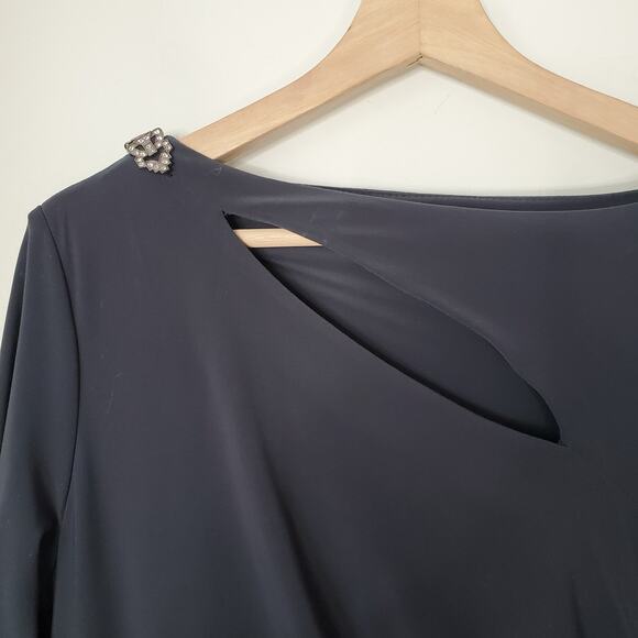 Lauren Ralph Lauren Long Sleeve Gown Evening Formal Dress Navy Blue Size US 8 - Picture 7 of 12